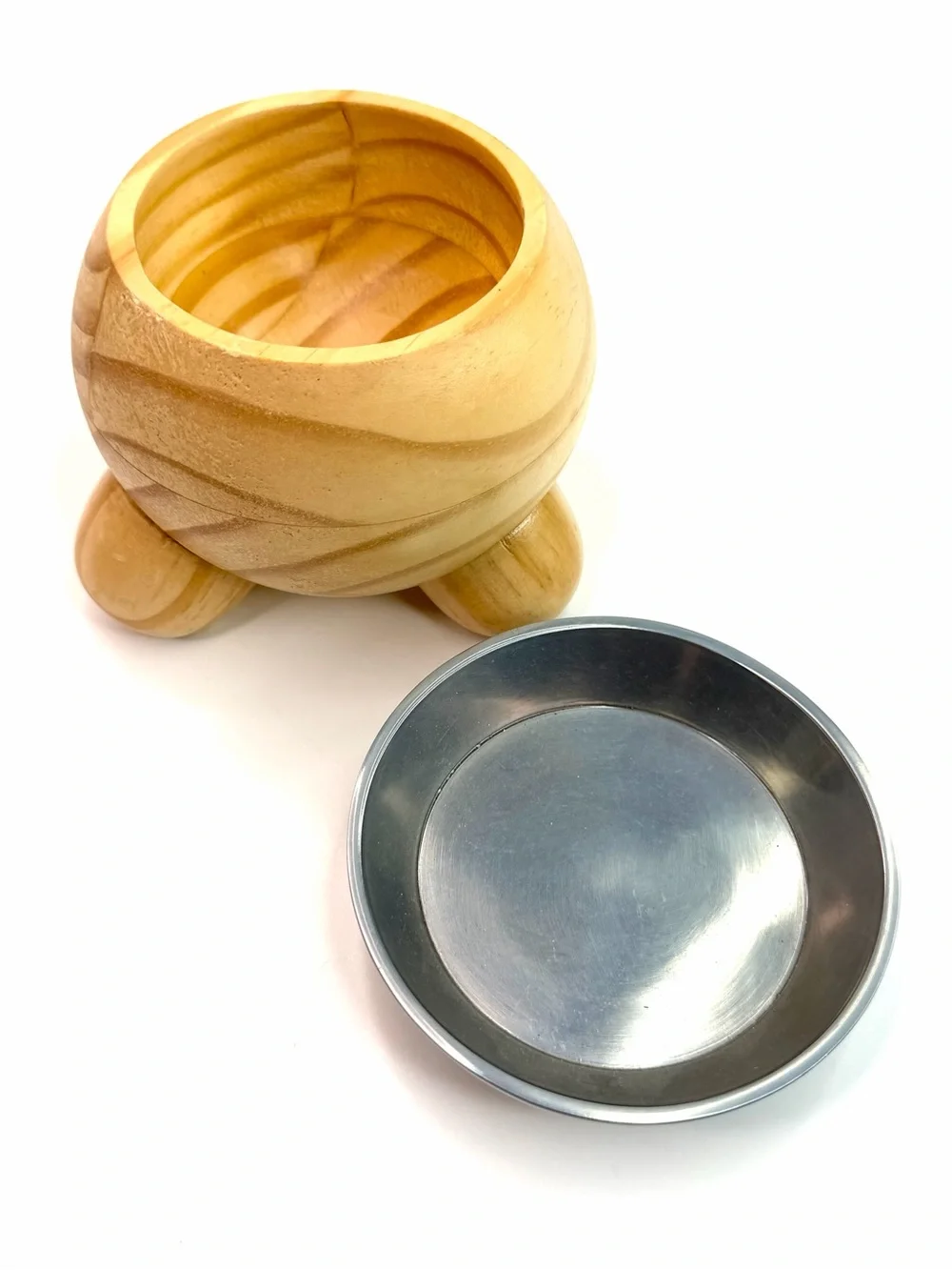 IKEA Vinterfint Wood Tripod Pillar Candle Holder with Storage